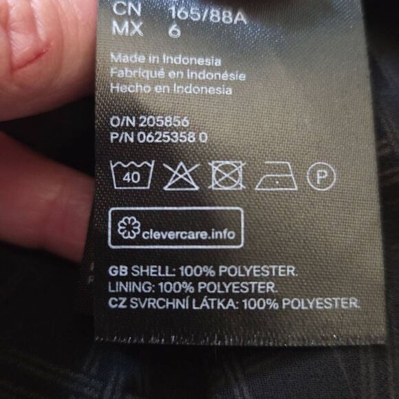 H&M Polyester Blend V-Neck Lined Shift Dress Black Beige 6 - Picture 5 of 7